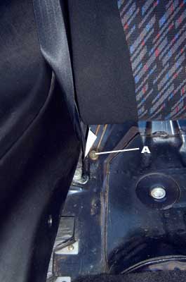 Upper portion of the rear seat